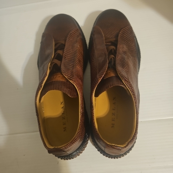 MEZLAN Men's Cognac Calcio Deer Skin Slip On Sneakers - Picture 6 of 7